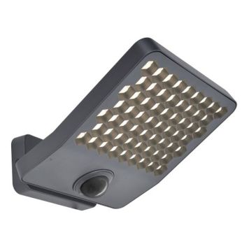 VÄGGLAMPA LUTEC ATLANTIS MEDIUM SENSOR 4000K MÖRKGRÅ 