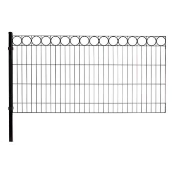 STAKETSET HORTUS MED O DEKOR TILLÄGGSSEKTION 200X100CM SVART                     