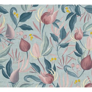 TAPET A.S CREATION COSMO LIVING BLOMMOR GRÅ/BLÅ