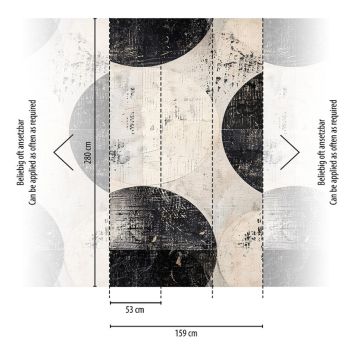 FOTOTAPET A.S CREATION COSMO LIVING CIRKLAR SVARTVIT 159X280CM