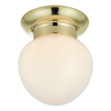 TAKLAMPA MARKSLÖJD RONDA IP44 VIT/MÄSSING 