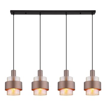 PENDELLAMPA GLOBO MILLEY 4L SVART/BRONS