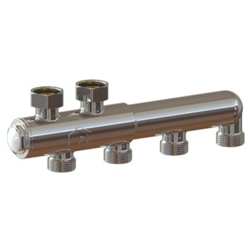 RADIATORFÖRDELARE PURMO QUATTRO MED AVSTÄNGNING KROM
