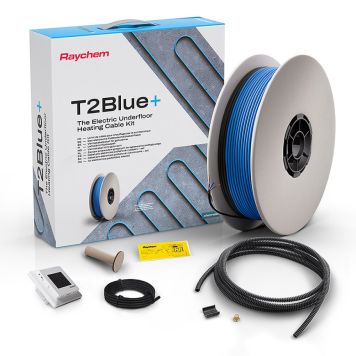 GOLVVÄRME EL RAYCHEM T2BLUE+ 12W/m INKLUSIVE TERMOSTAT 60M
