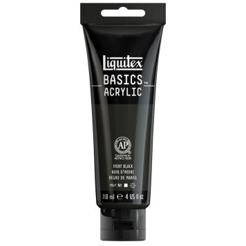 AKRYLFÄRG LIQUITEX BASICS IVORY BLACK 250ML 