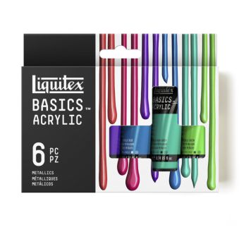 AKRYLFÄRG LIQUITEX BASICS AKRYLFÄRGSET METALLISK 6X22ML 