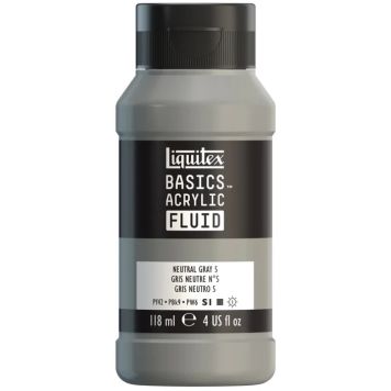 AKRYLFÄRG LIQUITEX BASICS FLUID MID GREY 118ML 