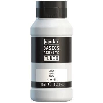 AKRYLFÄRG LIQUITEX BASIC FLUID SILVER 118ML 