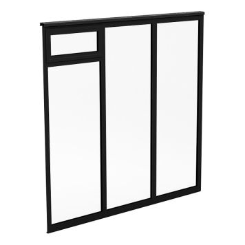 FAST VÄGGPARTI HALLE SOLID ISOLER 3-DELAT MED LUCKA SVART