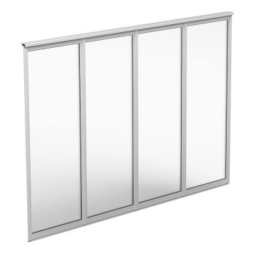 FAST VÄGGPARTI HALLE SOLID ISOLER 4-DELAT ALUMINIUMGRÅ