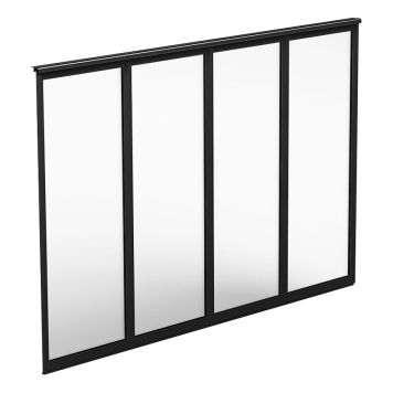 FAST VÄGGPARTI HALLE SOLID ISOLER 4-DELAT SVART