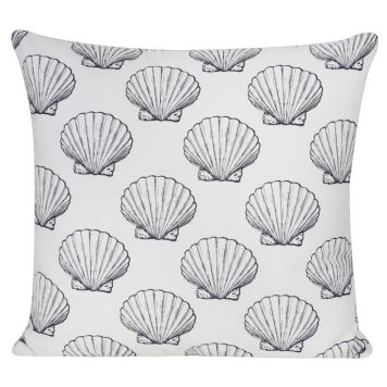 PRYDNADSKUDDE SNÄCKA 50x50CM VIT/MÖRKLBLÅ