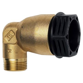 VINKELKOPPLING ADMIRAL PRK TA406 TILL PE-RÖR Ø20 MM MÄSSING