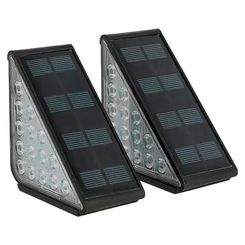 TRAPPBELYSNING SOLCELLSLAMPA MED SENSOR IP54 SVART