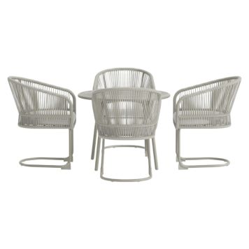 MATGRUPP VENTURE HOME TILOS + 4 STOLAR LJUSGRÅ/BEIGE