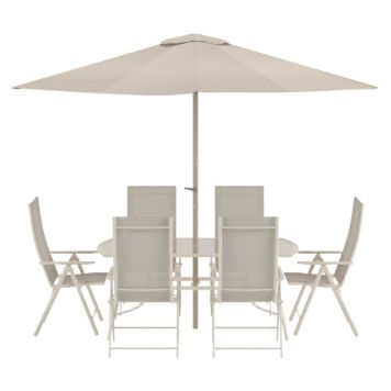 MATGRUPP VENTURE HOME BREKKI + 6 STOLAR BEIGE