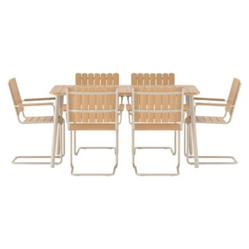 MATGRUPP VENTURE HOME HOLMSUND + 6 STOLAR BEIGE