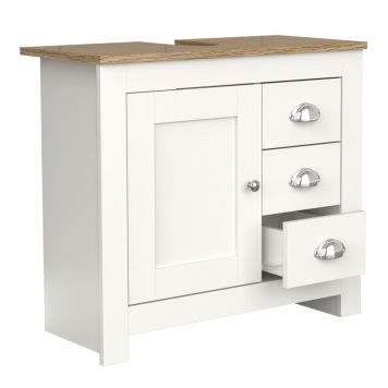 TVÄTTSTÄLLSSKÅP VCM BALUSA L 65 CM VIT/HONUNGSEK