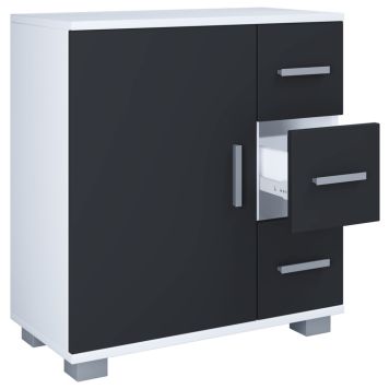 BADRUMSSKÅP VCM ZALO XL VIT/SVART 60CM