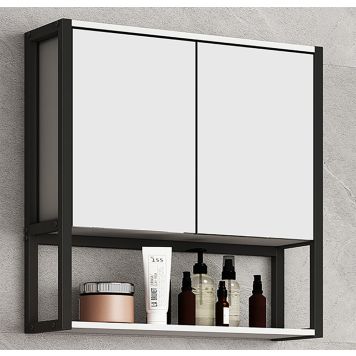 SPEGELSKÅP VCM EDINO 60CM VIT/SVART