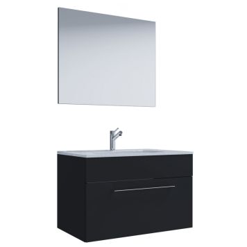 BADRUMSMÖBEL VCM 3-DELAT SPEGEL 60CM SVART VÄGG