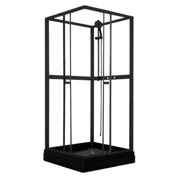 DUSCHKABIN SUNWIND JASMINE 80X80X195CM SVART