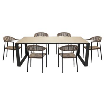 MATGRUPP SUNFUN MATBORD BLIDÖ+6 STOLAR FIONA NATUR