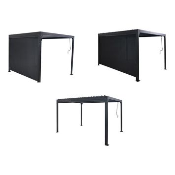 PERGOLA SUNFUN ALFARO+2 VÄGGAR 3X4M SVART