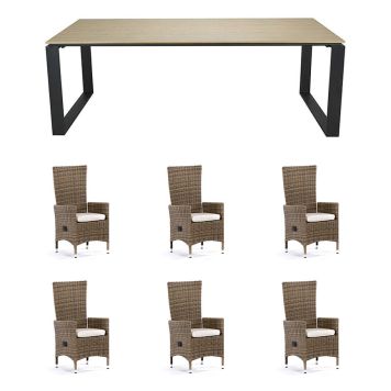 MATGRUPP SUNFUN MATBORD BLIDÖ+6 POSITIONSSTOLAR NOVA NATUR