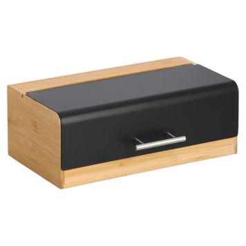 BRÖDLÅDA ZELLER BAMBU/METALL SVART