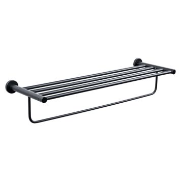 HANDDUKSSTÅNG THEOFILS TOULON MED HYLLA 655MM MATT SVART