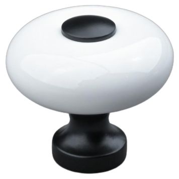 KNOPP THEOFILS TODS Ø30MM PORSLIN/MATT SVART