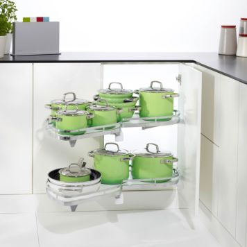 HÖRNSKÅPSUTRDRAG THEOFILS LEMANS II 500MM VÄNSTER ARENAPLUS STYLE VIT/KROM