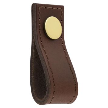 HANDTAG THEOFILS AVIO LÄDER MÄSSING/BRUNT 