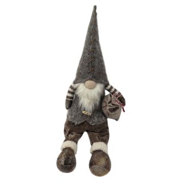 SITTANDE TOMTE GRÅ/BRUN 58CM
