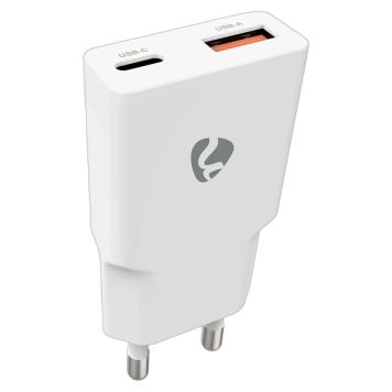 VÄGGLADDARE NEDIS 30W USB/USB-C VIT