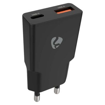 VÄGGLADDARE NEDIS 30W USB/USB-C SVART