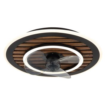 TAKFLÄKT GLOBO TREVINO LED DIMBAR SVART 