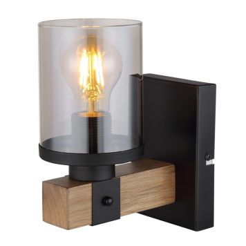 VÄGGLAMPA GLOBO LILA E27 SVART