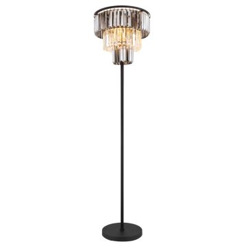 GOLVLAMPA GLOBO NAXIS E27 SVART/RÖKFÄRGAD