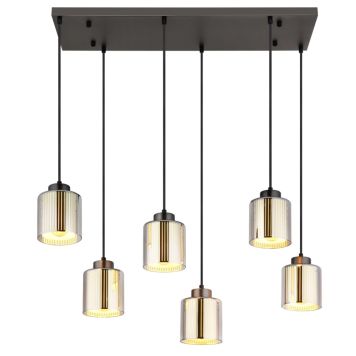 PENDELLAMPA GLOBO FELICIA E27 6L SVART