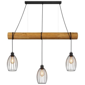 PENDELLAMPA GLOBO BERTI E27 3L SVART/BRUN