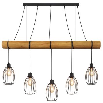 PENDELLAMPA GLOBO BERTI E27 5L SVART/BRUN