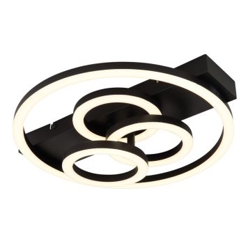 TAKLAMPA GLOBO DARRYL LED FJÄRRKONTROLL DIMBAR SVART