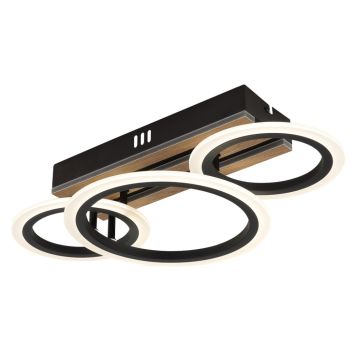 TAKLAMPA GLOBO BLEVINS LED 46CM BRUN/SVART