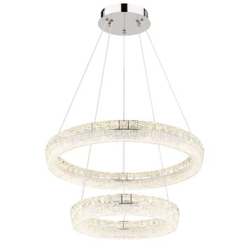 PENDELLAMPA GLOBO LAUREL LED FJÄRRKONTROLL DIMBAR Ø60CM KROM