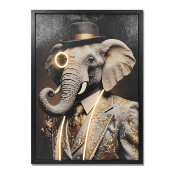 TAVLA GLOBO GEORGE ELEPHANT CANVAS 52X72CM DARK