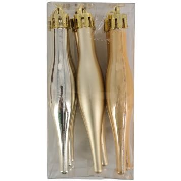 JULGRANSDEKORATION DROPPE 9CM GULD 9-PACK