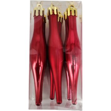 JULGRANSDEKORATION DROPPE 9CM RÖD 9-PACK