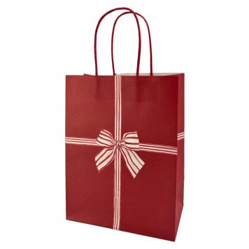 PRESENTPÅSE MELLAN 17,5X10X23CM RÖD/ROSETT